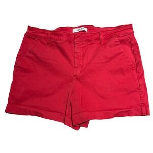 Lila Ryan Chino Shorts Women's 16 Red Pink Stretch 4" Inseam Pockets GUC